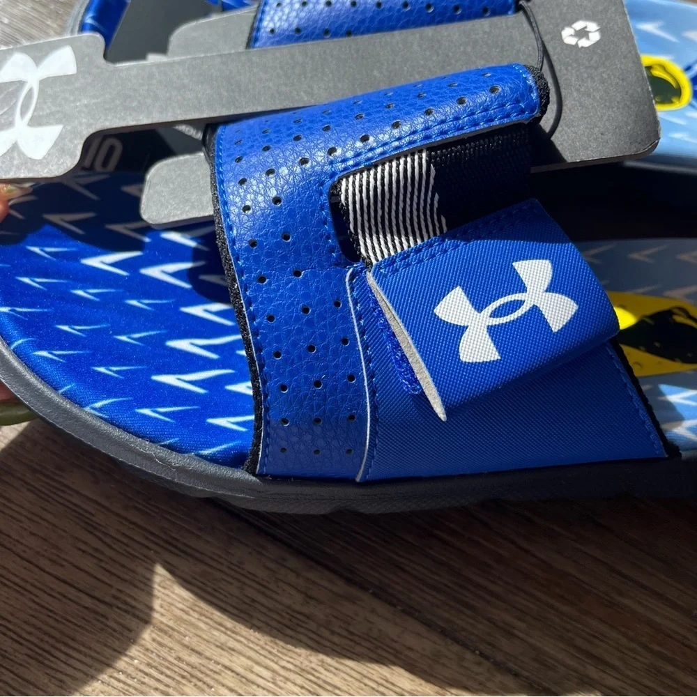 NWT blue under armour slides